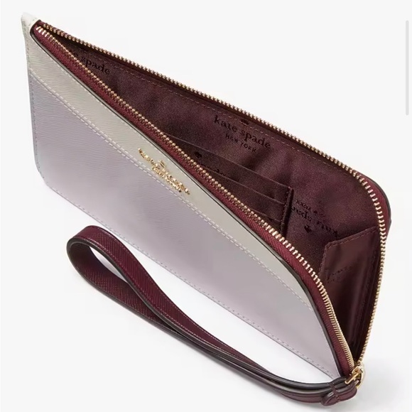 NWT ♠️💜Kate Spade ♠️💜 Lucy Medium L-Zip Wristlet - Picture 2 of 3